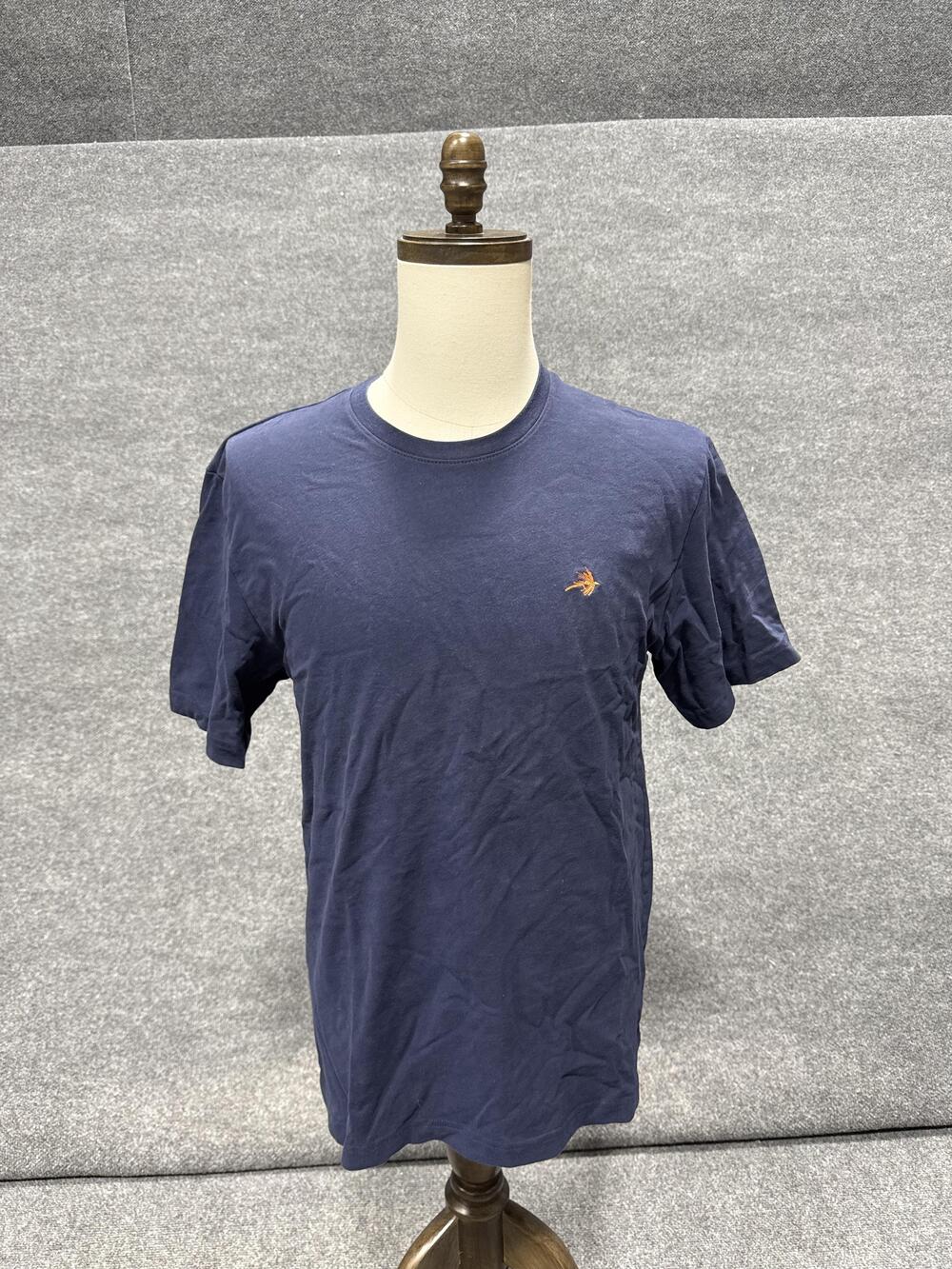 Orvis Shirt Mens Medium Blue Solid Tagless Logo Short Sleeve Jersey Tee Top